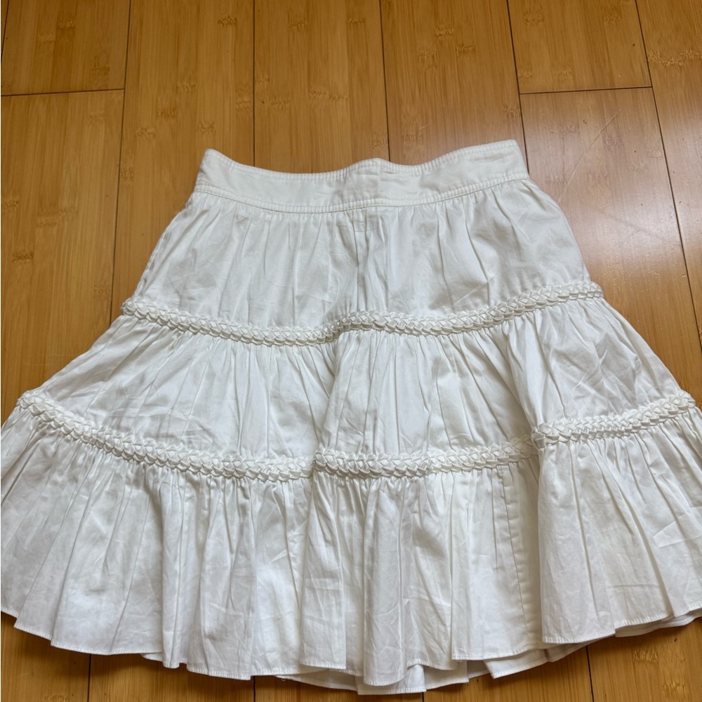 AJE white cotton flare mini skirt size 8